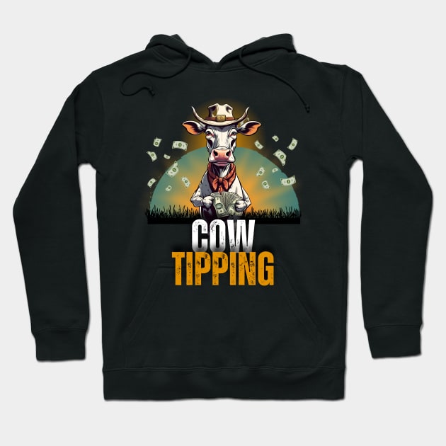 Cow Tipping Hoodie by Kenny The Bartender's Tee Emporium